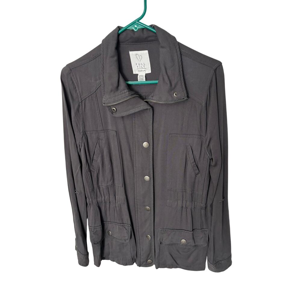 Full Tilt charcoal gray utility jacket. Size Medium